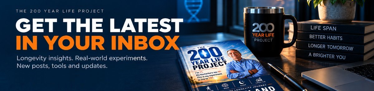 Get the latest in your inbox - newsletter signup banner for The 200 Year Life Project